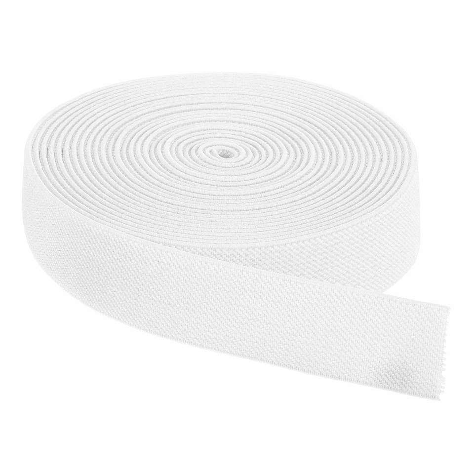 Bandas elásticas para coser carrete elástico tejido blanco de 1 pulgada x 5 yardas Foto 1 de 4
