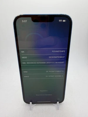 Apple iPhone 13 - Azul - 128 GB - tal cual para salvamento/piezas/desmontaje Foto 1 de 4