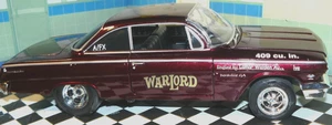 1/18 ( IB )  Custom made, "Street Outlaws"  burgundy  1962 Chevy Bel Air, - Picture 1 of 9