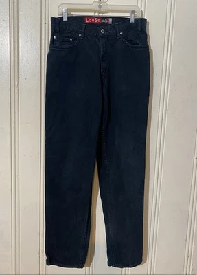 Pantalones de mezclilla Levi’s SilverTab vintage para hombre 33x32 calce suelto negros años 90 hechos en EE. UU. Foto 1 de 4