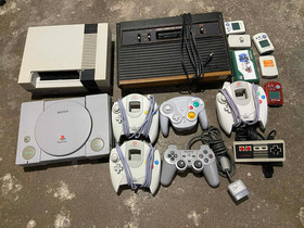 Lot of game consoles controllers VMU Zelda Game Watch NES Atari Playstation JUNK