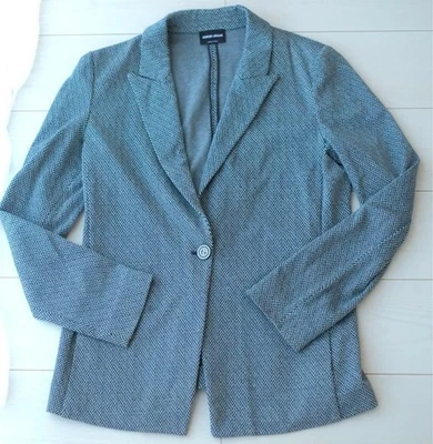 GIORGIO ARMANI на заказ куртка в елочку узор черный ярлык логотип размер 46 - Изображение 1 из 4