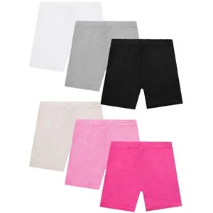 6 Pack Girls Bike Shorts Under Dress Dance Cartwheel Shorts for Toddler Kids ... - Picture 1 of 6