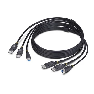 StarTech.com 6ft [1.8m] Dual-DisplayPort and USB 5Gbps KVM Cable, Up to 4K 60Hz, - Picture 1 of 6