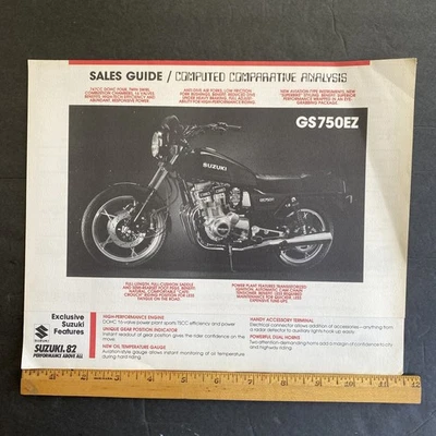 De Colección Suzuki GS750EZ 1982 Motocicleta Guía de Ventas Análisis Comparativo Computado Foto 1 de 4