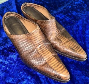 RM Williams Shoes Cuban Slides Mules Women’s Snake Print Leather Us 6 Eu 36 - Picture 1 of 10