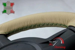 FÜR LEXUS ES 01-13 BEIGE LEDERLENKRADBEZUG DUNKELGRÜN STIT - Bild 1 von 6