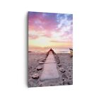 Canvas Print 80x120cm Wall Art Picture Boat Beach Sky Large Framed Image Artwork