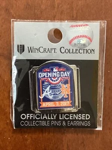 Pin WinCraft MLB Día Inaugural Mets Braves Citi Field 3 de abril de 2017 Nuevo en paquete - Imagen 1 de 3