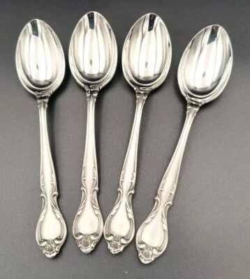 Juego de 4 cucharas sopera Lyon QUEEN'S FANCY patrón acero inoxidable ovalado lugar IS Foto 1 de 4