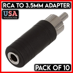 Conector de cable de audio adaptador de enchufe hembra estéreo de 3,5 mm a RCA macho 10 piezas - Imagen 1 de 3