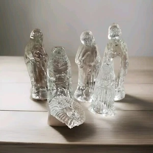 Miniature Crystal Nativity Set Christmas Jesus Mary Joseph Wise Men Figurines 4” - Picture 1 of 5
