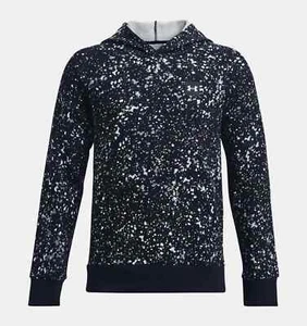 Boys Under Armour Rival Fleece Printed Hoodie Black size XS - Picture 1 of 4