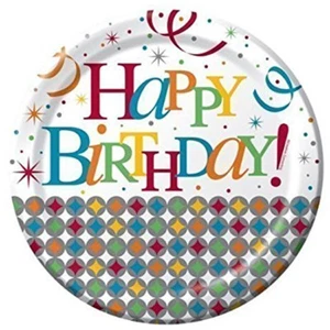 Birthday Celebrate in Style 10.25" Paper Plates 8 Per Pack Birthday Plates - Picture 1 of 1