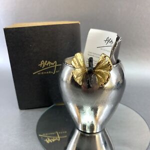 MICHAEL ARAM Butterfly Ginkgo Silver Bud Vase New In Box ￼USA Genuine