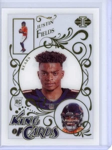 2021 Panini Illusions Justin Fields King Of Cards Rookie Card!! Chicago Bears!! - Foto 1 di 2