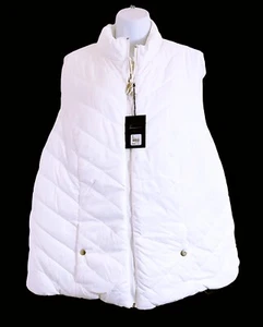 NWT Lane Bryant Women's White Puffer Reversible Lightweight Vest Pockets 18/20 - Picture 1 of 8