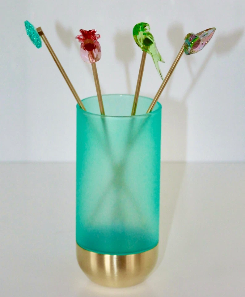 Swarovski Jungle Beats Cocktail Set Stirrers Container Andoki 5557816
