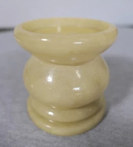 Pilar de piedra de alabastro pulido tallado a mano soporte para velas 4" H Italia - Imagen 1 de 7