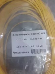 2 x LOT 15m LC-ST Simplex 9/125 Singlemode Fiber Optic Patch Cable OFNR Yellow - Picture 1 of 2