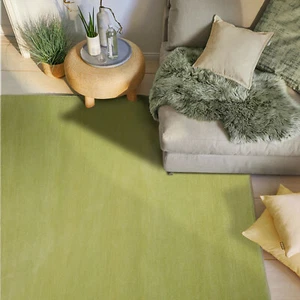 loomBloom Minimalist Hand Tufted 100% wool Plush Pile Solid Area Rug Lemon - Picture 1 of 11