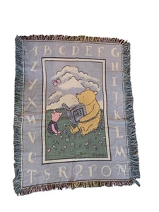 Disney Classic Winnie The Pooh Tigre Lancio Arazzo Coperta Alfabeto Vintage - Foto 1 di 4
