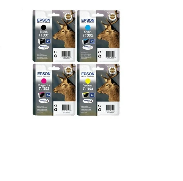 Cartucce EPSON ORIGINALI T1301 T1302 T1303 T1304 T1306 RENNA SX525 BX625 WF3010 - Immagine 1 di 1