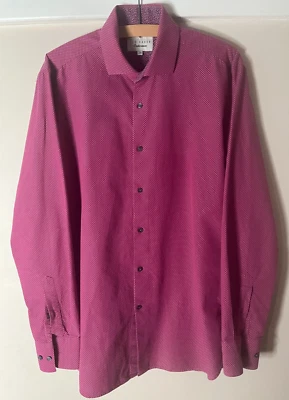 Ted Baker Endurance Hombre Camisa 15.5 Manga Larga Rosa Oscuro Tamson 100% Algodón Foto 1 de 4