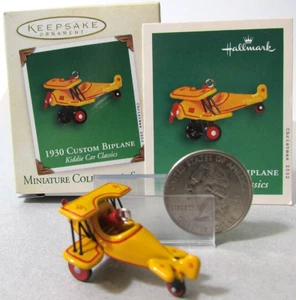 Hallmark Miniature Ornament 2002 ~ 1930 CUSTOM BIPLANE Kiddie Car Classics - Picture 1 of 12