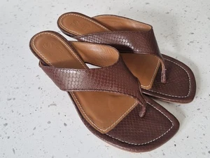 STAUD Kitten Heel Brown Leather Thong Sandals Size EU35 - Picture 1 of 9