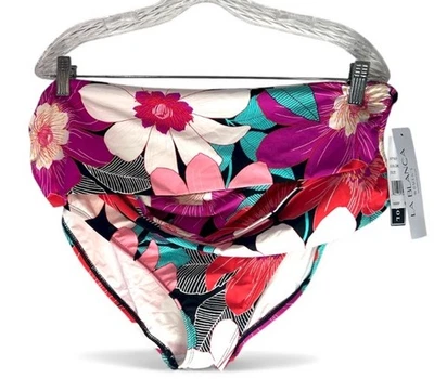 La Blanca ladies swimsuit bikini bottoms 18 new pink purple floral tummy control - Image 1 of 4