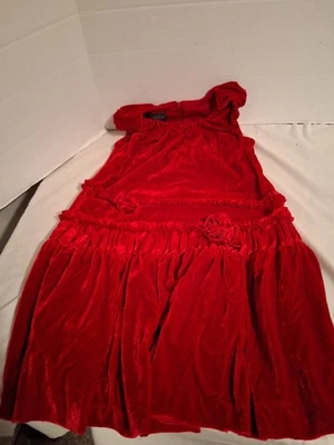 Isobella & Chloe Sz6 девочек платье праздник с цветами красный измельченный бархат  - Изображение 1 из 4