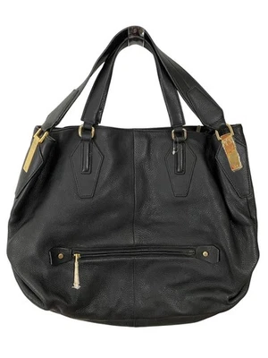 Bolso Hobo Convertible Halston Heritage Cuero Guijarro, Negro Foto 1 de 4