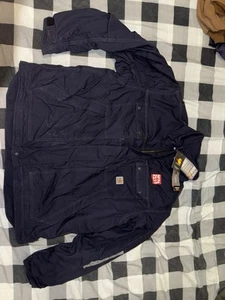 Carhartt Duck Jacke Herren Navy Blau FR Full Swing Neu mit Etikett Feuerfest 2XL - Bild 1 von 5