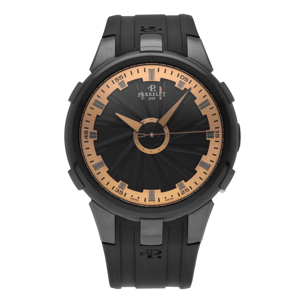 Reloj automático para hombre Perrelet Turbine acero inoxidable esfera negra 48 mm A1051/11 Foto 1 de 4