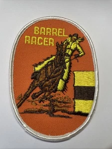 VINTAGE 80's WESTERN RODEO BARREL RACER EMBROIDERED PATCH - Picture 1 of 3