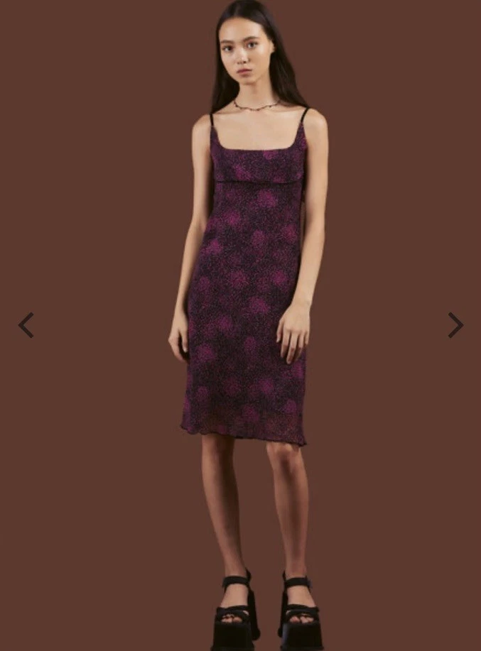 Vestido sin Mangas UNIF Para Mujer Amanecer Talla XL Rosa Púrpura Negro Ditsy Floral Foto 1 de 4