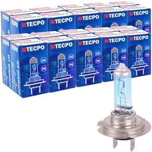 20x TECPO H7 BIRNE XENON OPTIK PREMIUM WEIß GLÜHBIRNE 12V 55W PX26 HALOGEN LAMPE - Bild 1 von 5