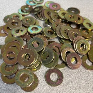 USS Flat Washers Thru-Hardened Zinc Yellow Plated- 5/16"- New/No Box- Lot of 100 - Picture 1 of 1