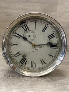Early Antique Seth Thomas Maritime Ships Clock Nickel Finish Working - Picture 1 of 11