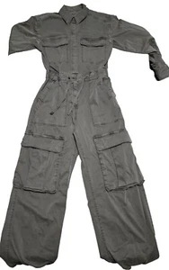 Abercrombie & Fitch Cargo Flight Suit Women’s XSP Green Military A&F - Picture 1 of 19