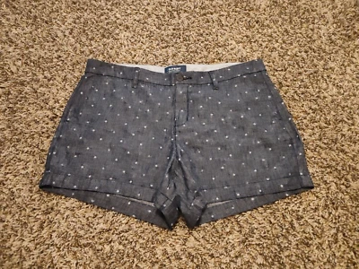 Pantalones Cortos Old Navy Para Mujer 10 Azul Cambray Lunares Todos los Días Lino Algodón Foto 1 de 4