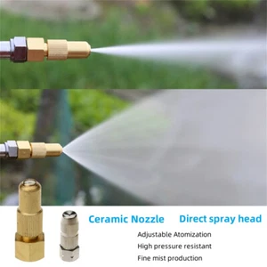 Mist Nozzle Garden Adjustable Brass Spray Sprinkler Connector Atomizing - Picture 1 of 13