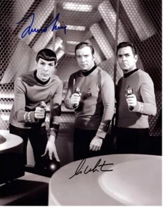 Foto firmada autografiada de William Shatner Leonard Nimoy 11x14 + certificado de autenticidad - Imagen 1 de 1