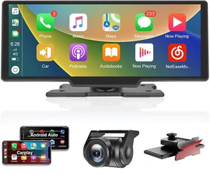 4K HD 10.26'' Dashcam Autoradio Apple Carplay Android Auto NAVI FM Bluetooth AUX - Bild 1 von 19