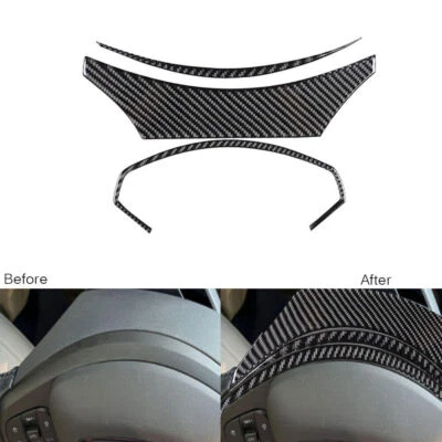 3Pcs Carbon Fiber Steering Wheel Panel Cover Trim For Ford Mustang Mach-E 21-22  - Image 1 of 4