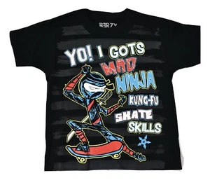Berzy Little Kids I Gots Mad Ninja Skate Skills Skateboarder Shirt New M (5-6) - Picture 1 of 5
