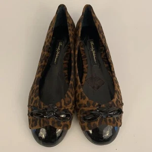 Beverly Feldman Suede Leopard Brown And Black Ballet Flats Size 7M - Picture 1 of 7