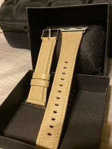 22mm echt hellbraun Leder Apple Watch Armband/ Strap mit schwarzer Uhrenbox NEU UNGETRAGEN - Bild 1 von 12