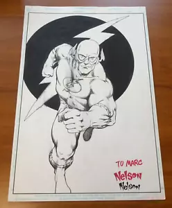 The Flash Original Comic Art mit Spiderman auf der Rückseite von Nelson DC Comics 11x17 - Bild 1 von 5